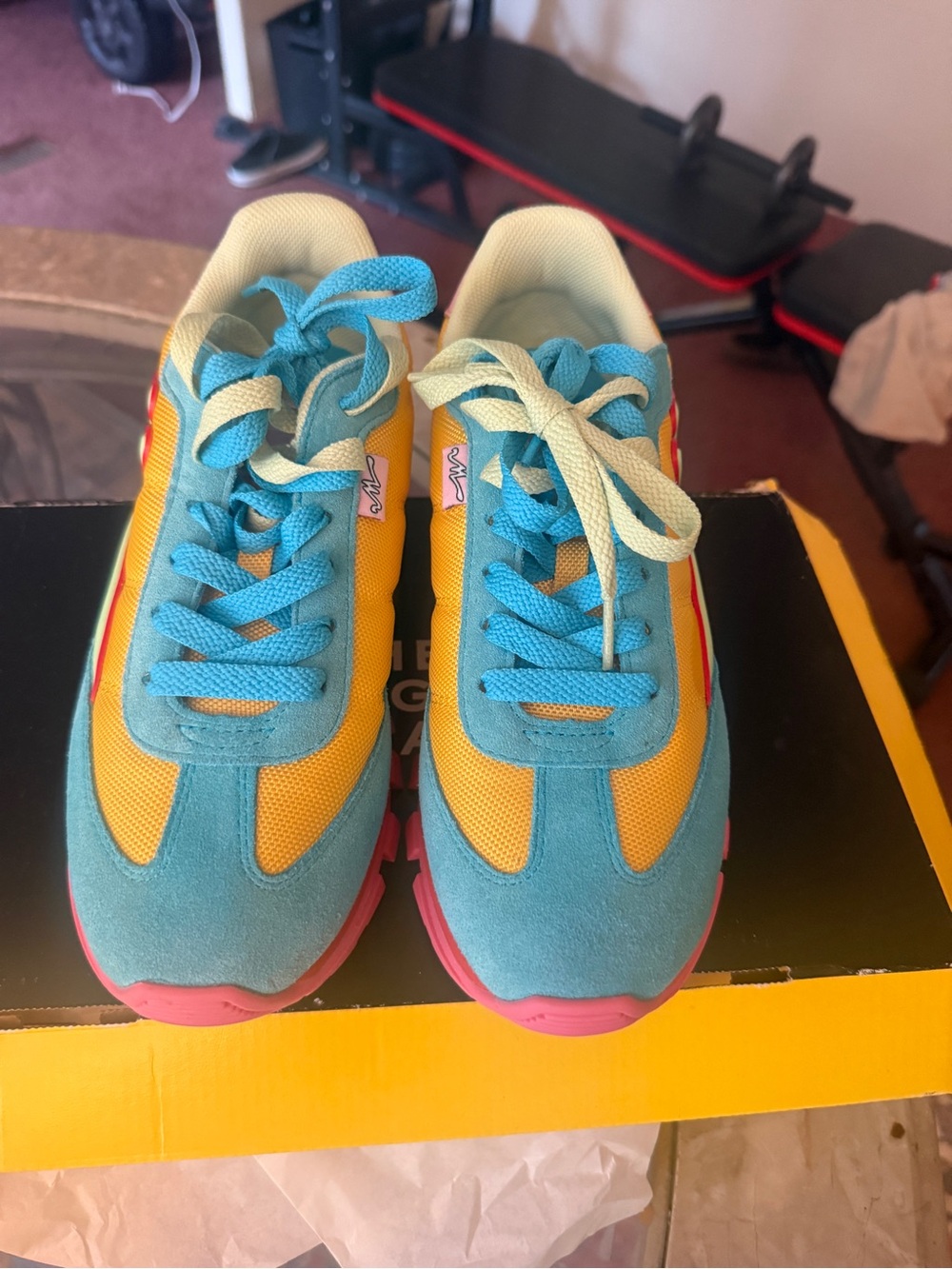 Marc Jacobs Women’s “The Jogger” Sneakers Turquoise Multi - Picture 3 of 4